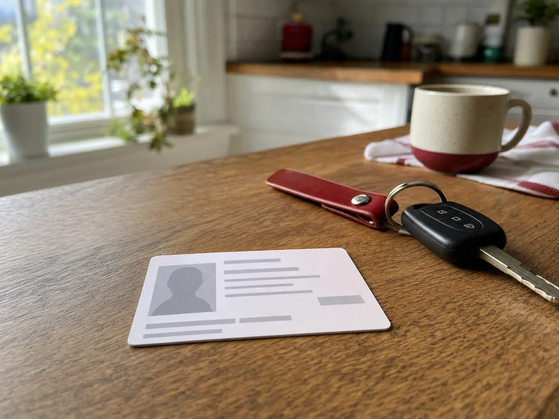 Driver's license and car keys for an interlock restricted license